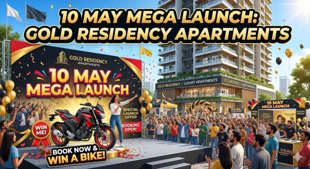 10 May Mega Launch Gold Residency Apartments – Book Now & Win a Bike!