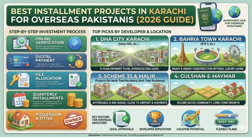 Explore the best installment projects in Karachi for overseas Pakistanis with flexible payment plans, prime locations, and secure investment opportunities.