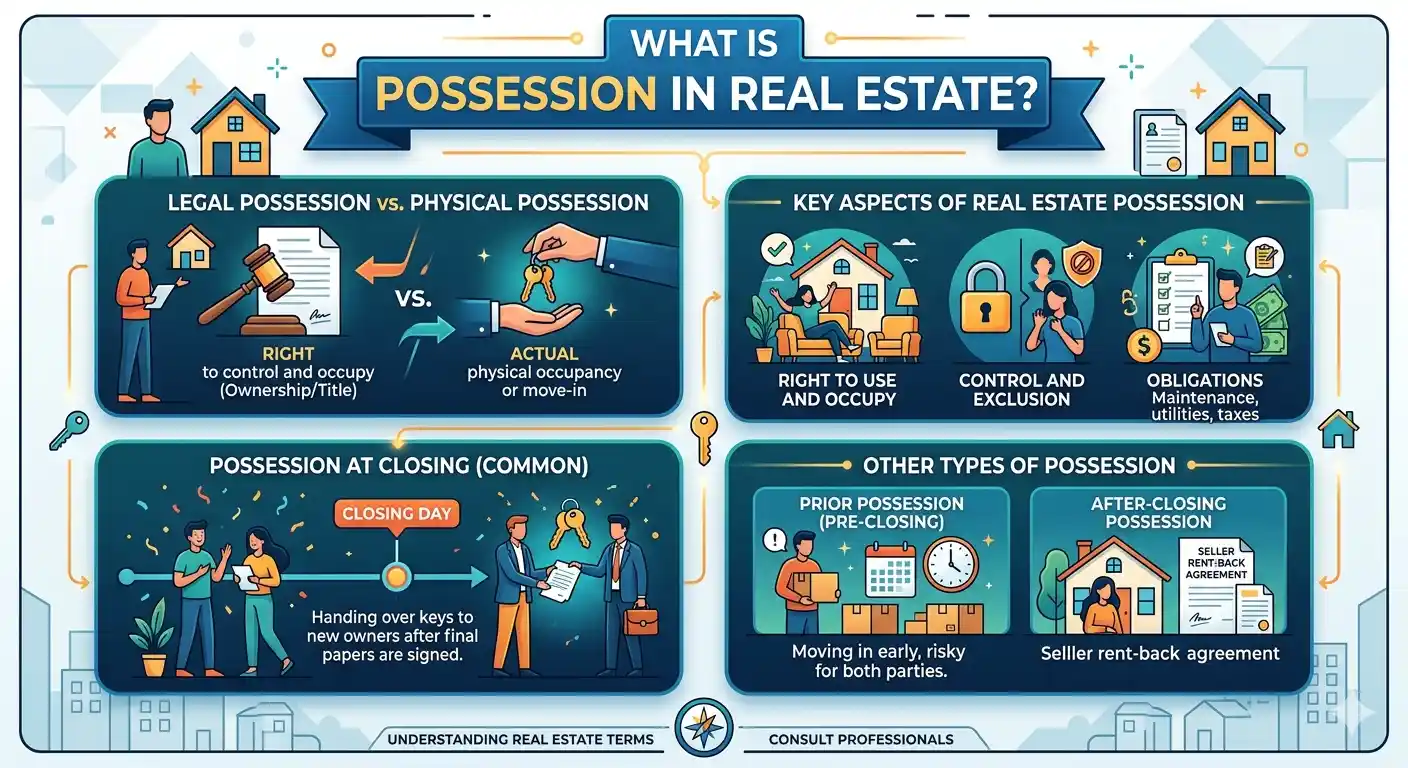Learn what possession means in real estate, when possession is given, and why it matters for apartment buyers and investors in Karachi.