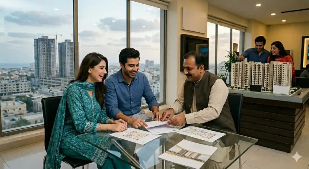 Discover how young couples in Karachi are purchasing apartments through installment plans, smart budgeting, and modern residential projects.