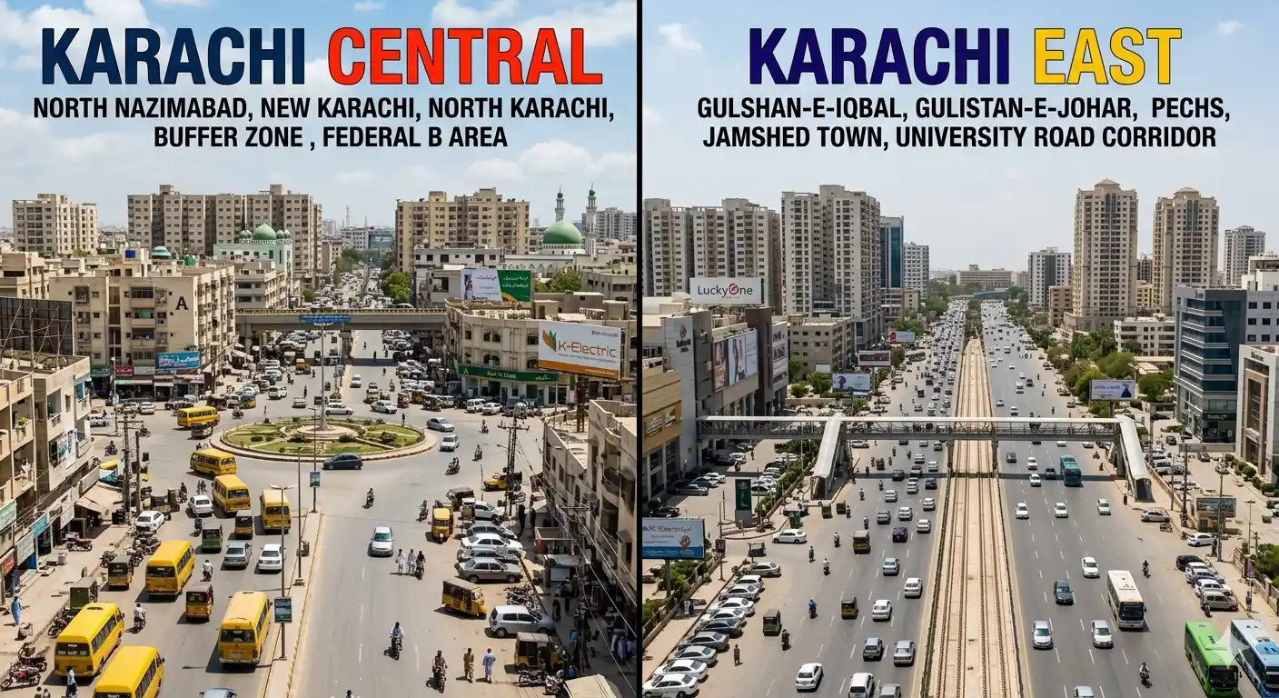 Compare Karachi Central vs Karachi East for real estate investment. Discover which district offers better property appreciation, rental demand, and long-term growth.