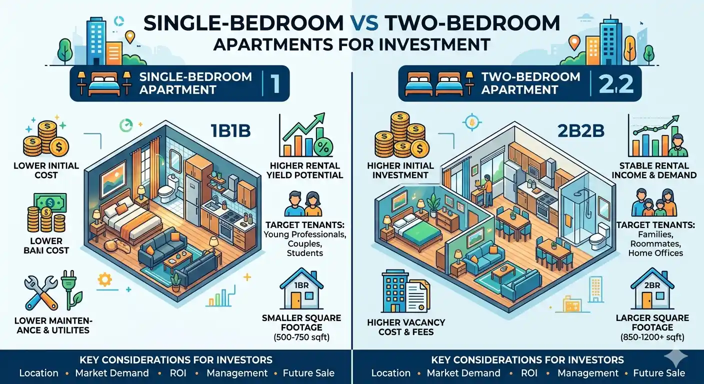 Single-Bedroom vs Two-Bedroom Apartments for Investment