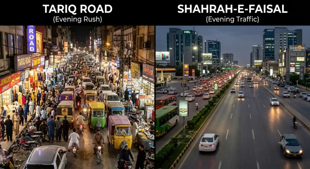 Tariq Road vs Shahrah-e-Faisal