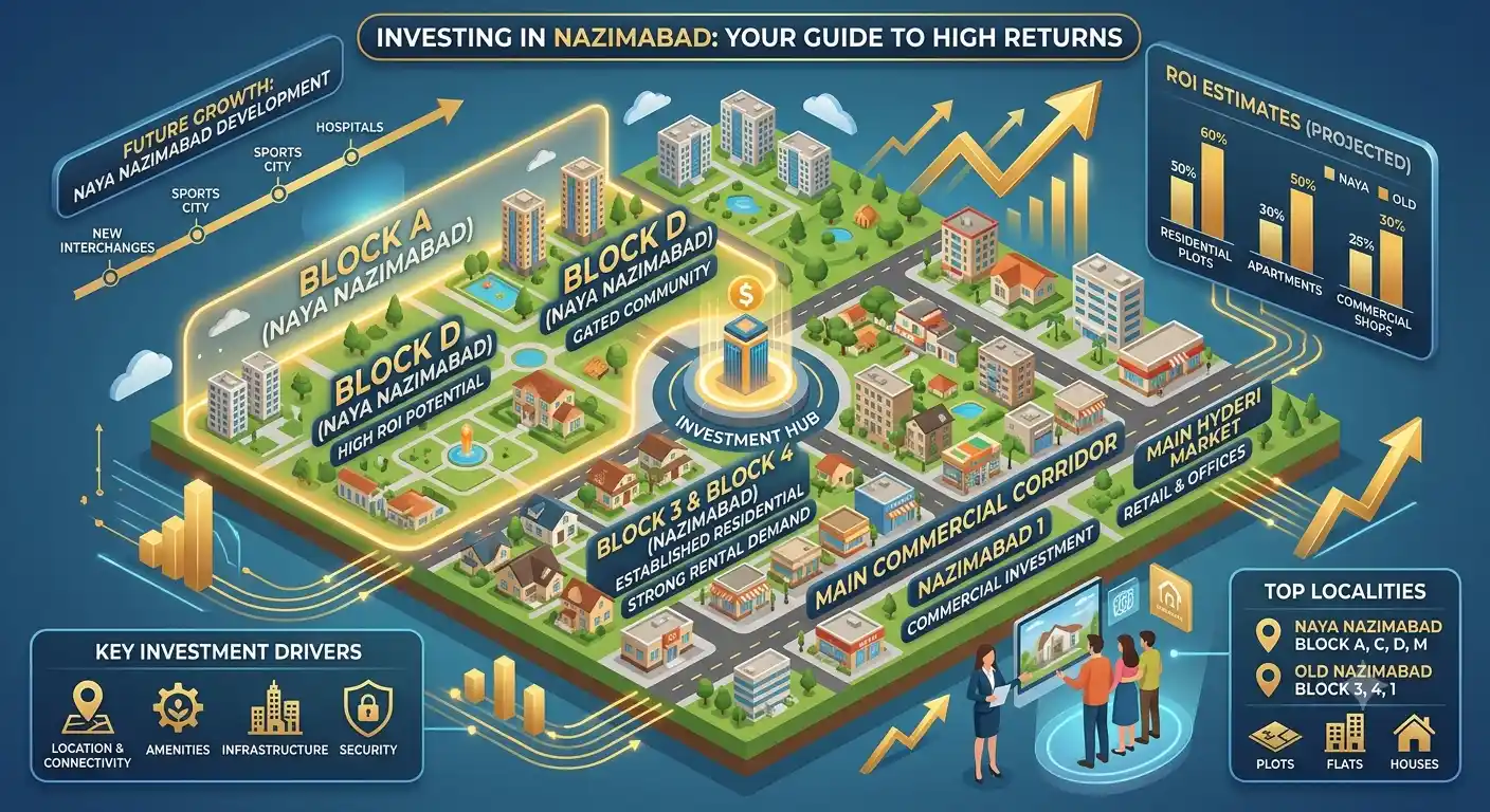Discover the best blocks in Nazimabad for property investment. Compare location, rental demand, appreciation potential, connectivity, and lifestyle to make a smarter real estate decision in Karachi.