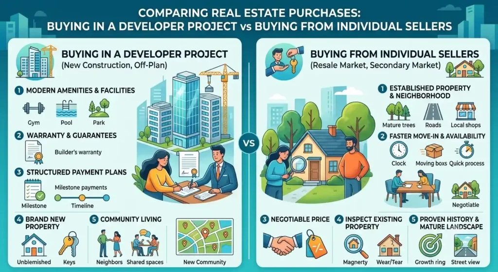 Buying in a Developer Project vs Buying from an Individual Seller