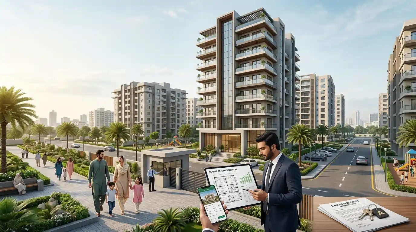Discover 5 apartments in Scheme 33 Karachi worth considering in 2026. Compare location, apartment sizes, amenities, pricing, investment potential and what to verify before buying.