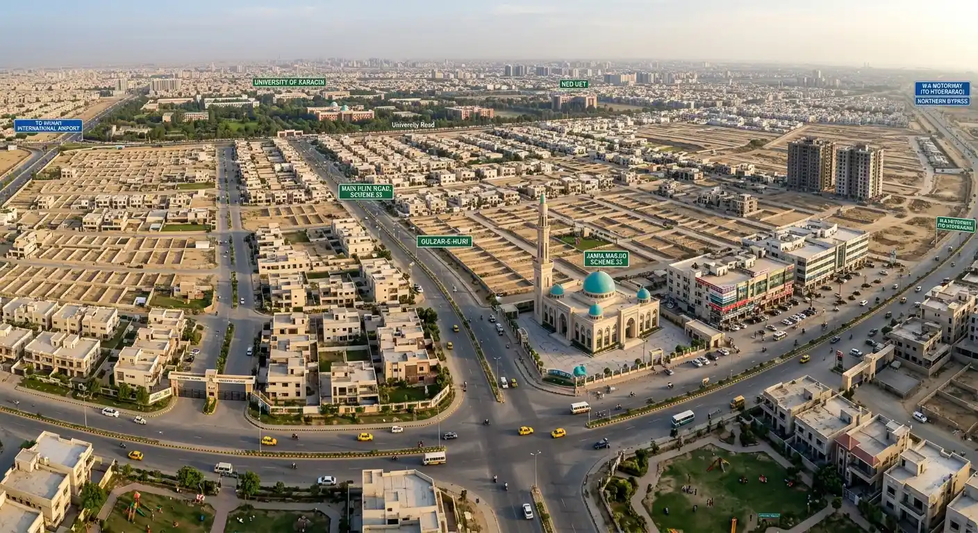 Discover the top 10 property projects in Scheme 33 Karachi in 2026. Compare apartments, location, amenities, affordability, rental potential, development, and investment factors.