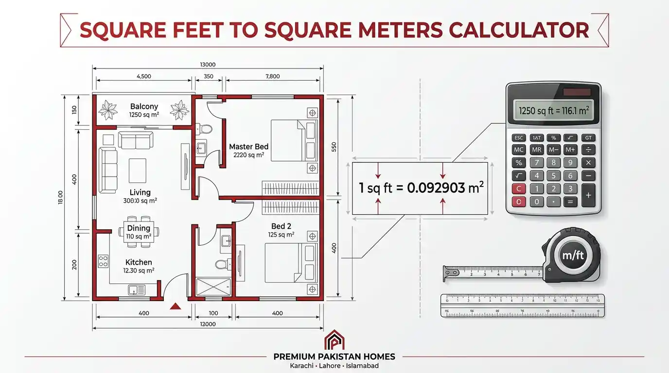 square feet to m2
