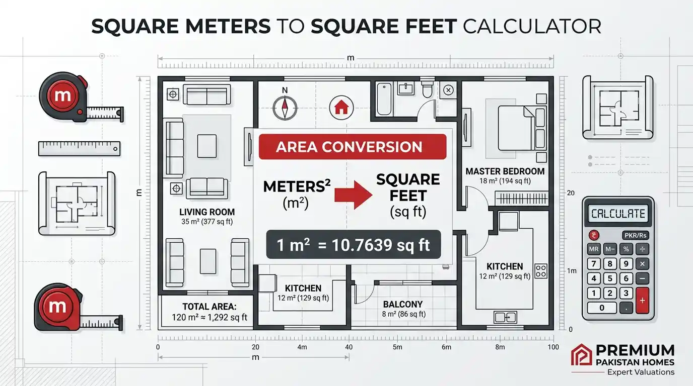 square meters to square feet